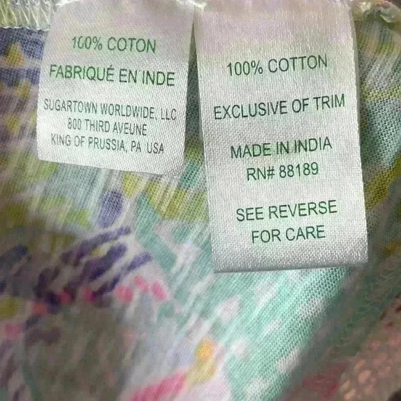 Lilly Pulitzer Alia fringe bottom off the shoulder 100% cotton tunic top - Picture 8 of 10